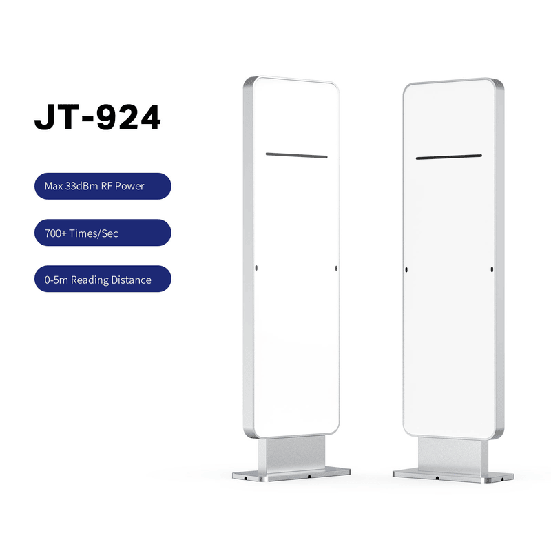 Unutrašnji antenski sklop RFID portalnog čitača JT-924 uključuje četiri antene pojačanja 8 dBi za otkrivanje oznaka na velikoj udaljenosti u otvorenim prolazima.