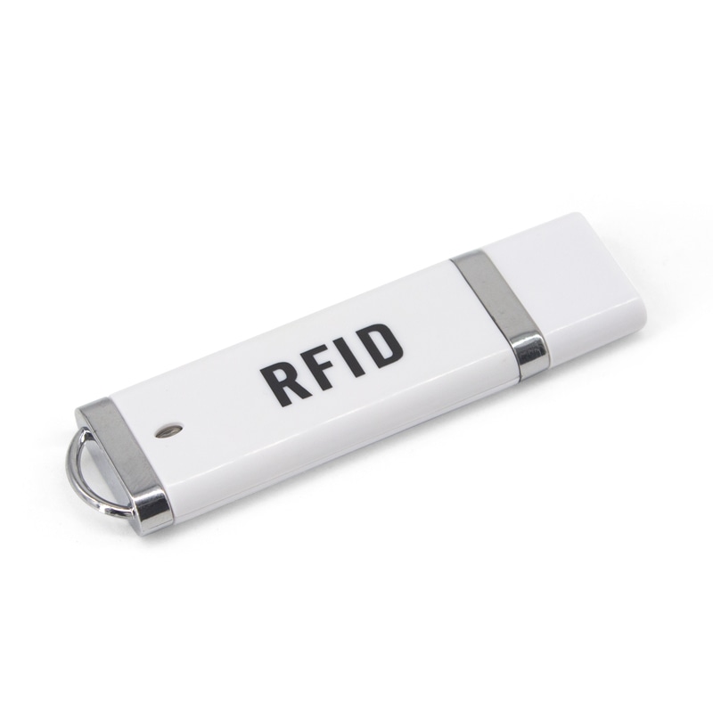 Ova slika prikazuje USB ISO15693 RFID čitač za ICODE SLI i SLIX projekte i ističe vodootporno kućište za primene iz kategorije HF RFID čitači za 13.56 MHz.