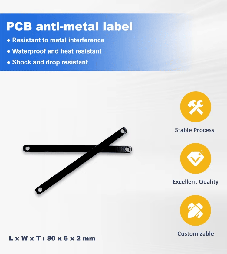 PCB RFID oznaka velikog dometa za metalne površine za imovinu prikazana iz jasne perspektive upravljanja imovinom za primene PCB RFID oznaka za metalne površine.
