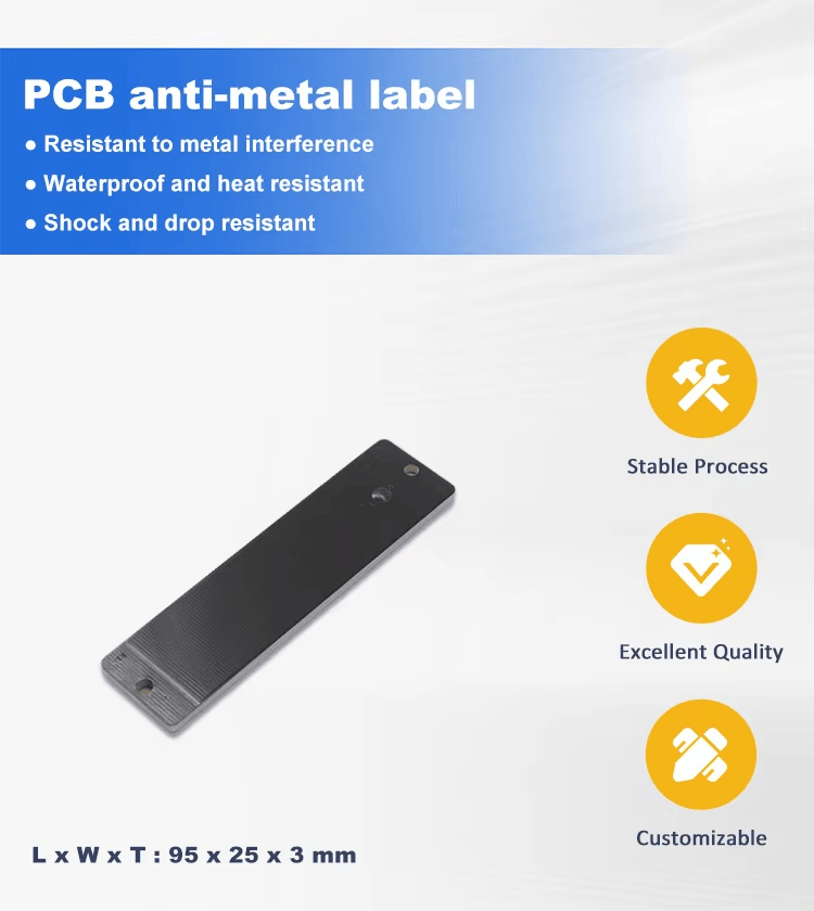 Fotografija proizvoda PCB RFID tag dugog dometa za montažu na metal za industrijska sredstva koja prikazuje površinu na metalu u kategoriji PCB RFID tagova za montažu na metal.