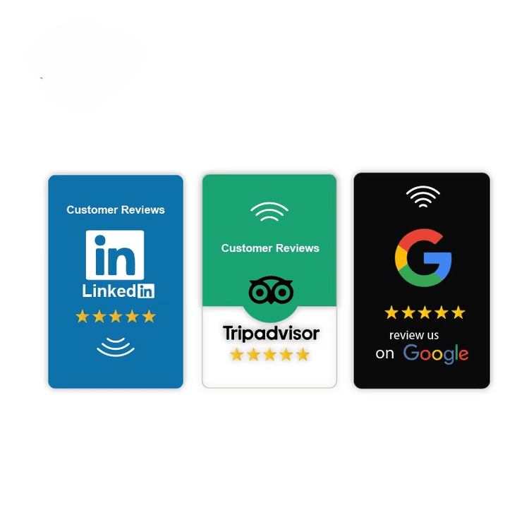 Prilagođeni NFC stalak za recenzije, menije i posetnice prikazan sa sigurnosnom kontrolom pristupa za kupce koji upoređuju rešenja NFC stalaka.