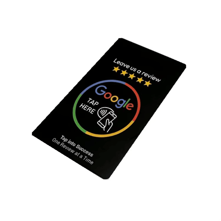 Ova slika prikazuje NFC stalak za deljenje WiFi pristupa – vCard-a i URL-a i ističe detalj čipa za primene iz kategorije NFC stalci.