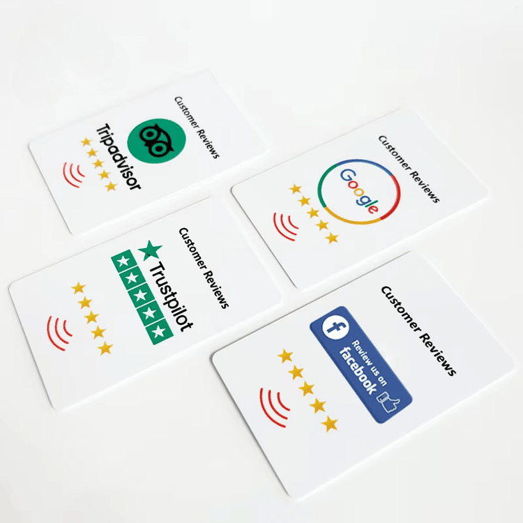 Fotografija proizvoda NFC stalak za deljenje WiFi pristupa – vCard-a i URL-a prikazuje štampani logotip u kategoriji NFC stalci.