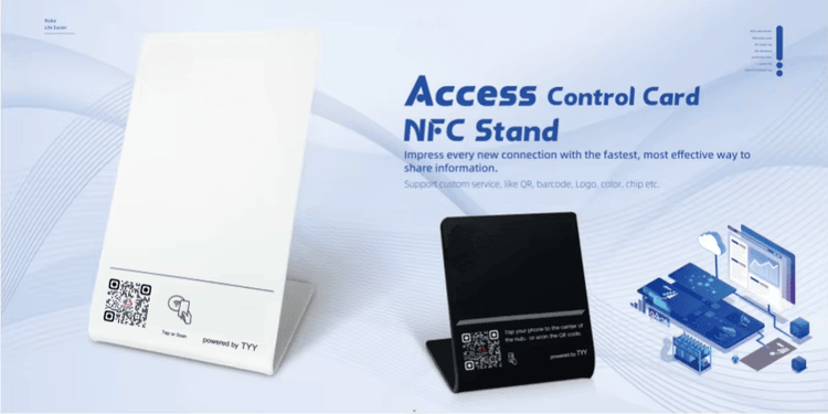 Vizuelni prikaz koji pokazuje kako prenosivi NFC stalaci za recenzije pomažu trgovcima da trenutno poboljšaju onlajn vidljivost i povećaju poverenje kupaca.