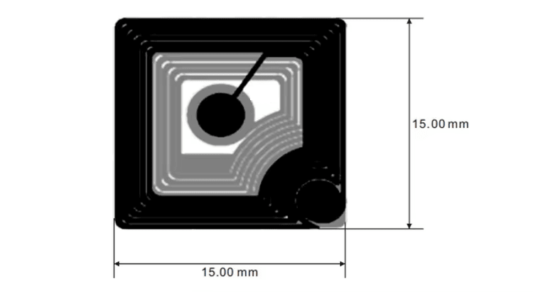 HF RFID etikete za beskontaktnu automatizaciju imovine prikazane su sa fokusom na metalnoj površini za projekte HF RFID etiketa.