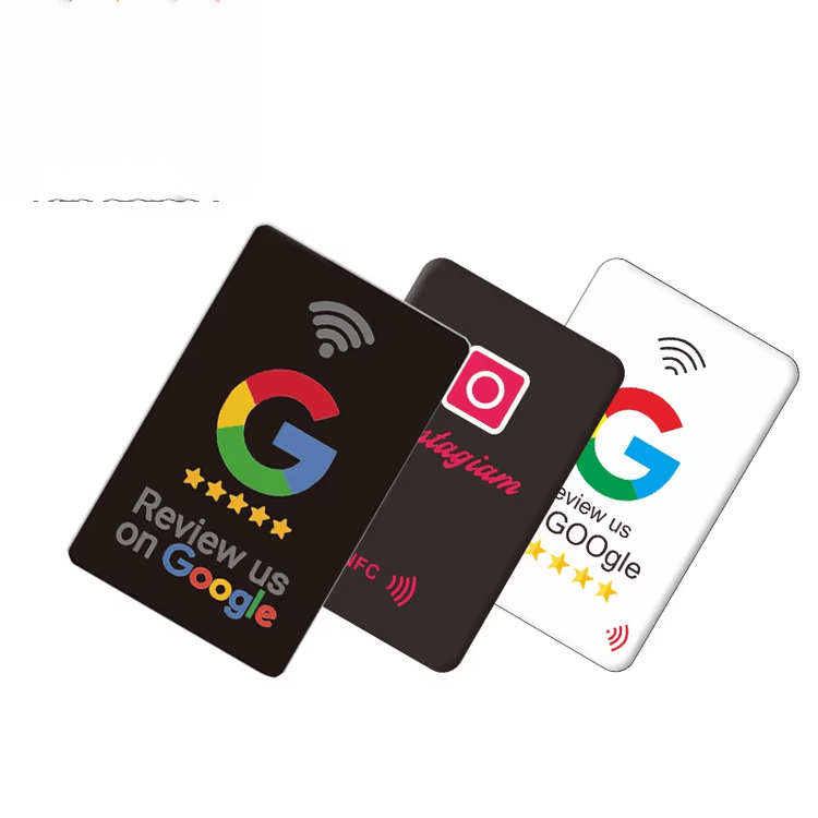 Kartica za Google recenzije sa brendom po želji ima jedinstven logotip i paletu boja za internet maloprodaju.