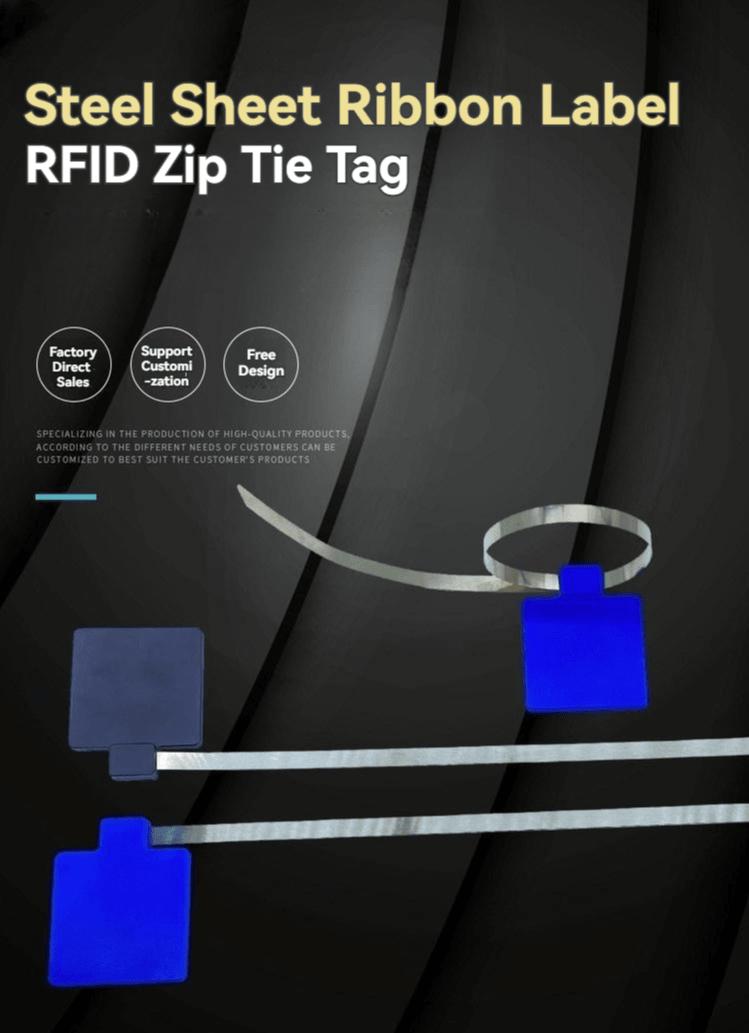 Višekratna RFID vezica sa oznakom za industrijsku identifikaciju kablova, prikazana sa beskontaktnim skeniranjem za kupce koji upoređuju rešenja RFID vezica za kablove.