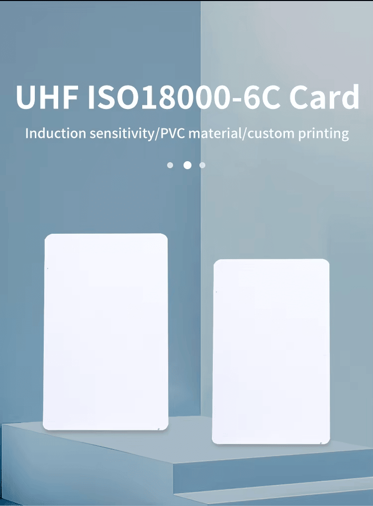 Tehnički dimenzijski crtež UHF blanko RFID kartica koji prikazuje preciznu standardnu veličinu kreditne kartice od 85,5mm x 54mm.