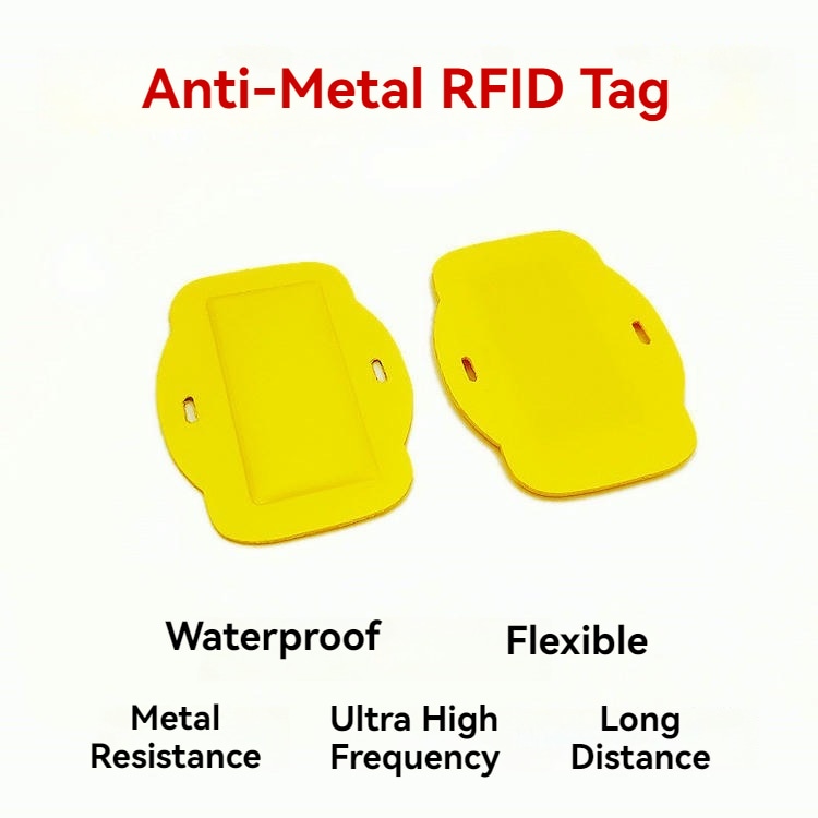 Zakrivljena UHF RFID etiketa za metalne površine za praćenje cevovoda prikazana iz perspektive jasne izdržljive etikete za primene Ostali RFID tagovi za metalne površine.
