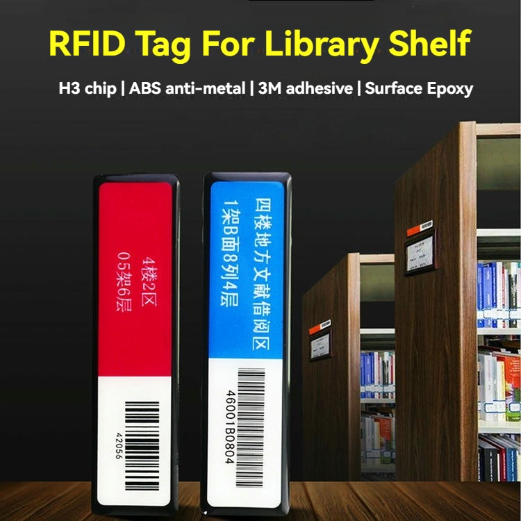 ABS antimetalna RFID etiketa za praćenje imovine na policama prikazana sa fokusom na samolepljivu podlogu za projekte ABS antimetalnih RFID etiketa.