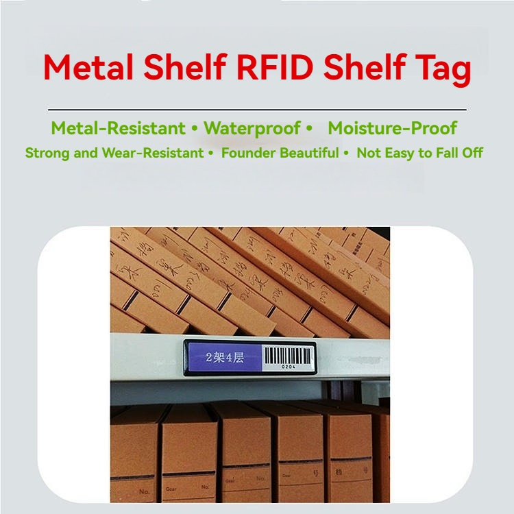 ABS antimetalna RFID etiketa za praćenje imovine na policama prikazana sa fokusom na izdržljivo metalno telo za projekte ABS antimetalnih RFID etiketa.