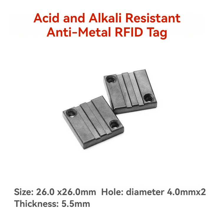 Industrijski RFID tag za metalne površine otporan na kiseline i baze prikazan sa završnom obradom od brušenog metala za kupce koji upoređuju rešenja iz kategorije Ostali RFID tagovi za metalne površine.