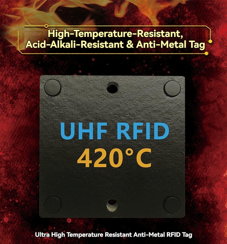 Ova slika prikazuje RFID oznake za visoke temperature za proizvodnju za aplikacije beskontaktnog skeniranja RFID oznaka za visoke temperature.