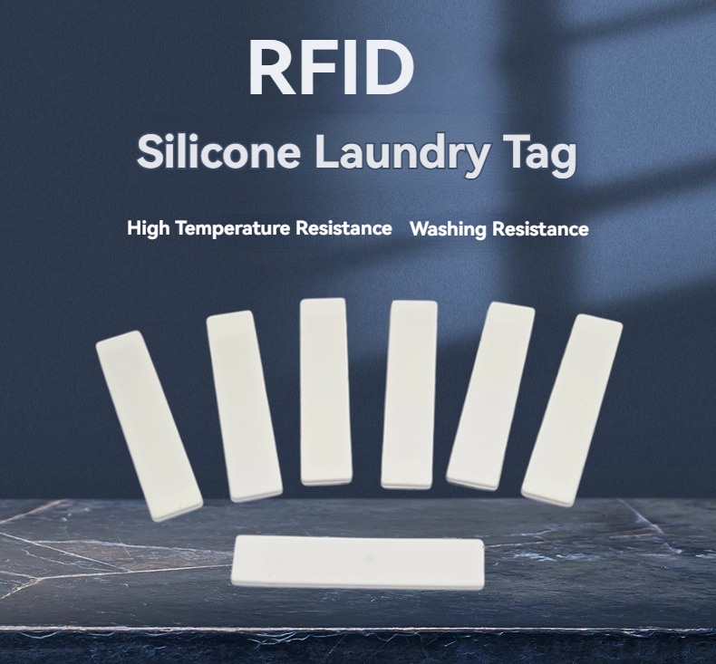 Fotografija proizvoda Višekratni RFID tagovi za praćenje veša koja prikazuje na metalnoj površini u kategoriji silikonskih RFID oznaka za veš.