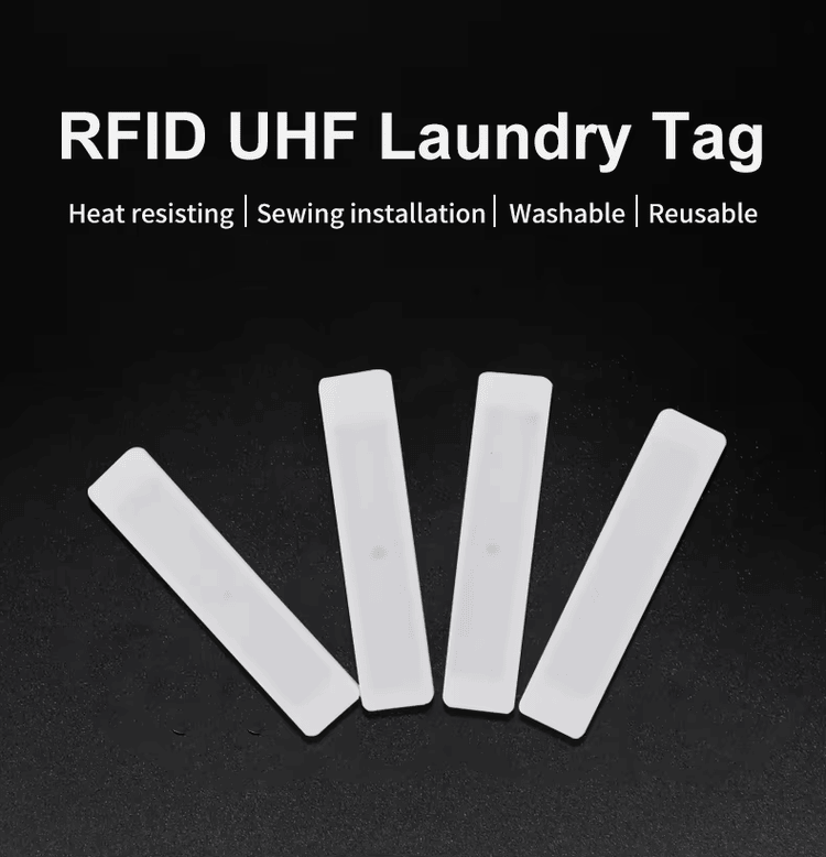 Ilustracija mogućnosti masovnog skeniranja pomoću UHF RFID oznake SL5512-1 za trenutno očitavanje celih kolica rublja.