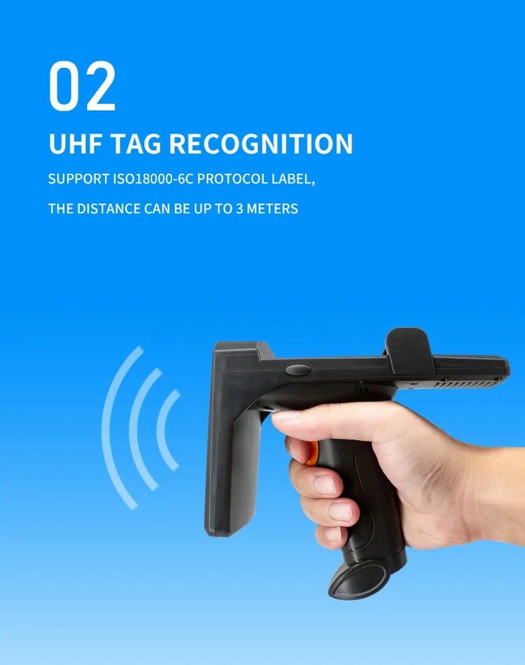 R12 ručni čitač postiže stabilnu daljinu čitanja od tri metra za brzu identifikaciju više industrijskih RFID oznaka.