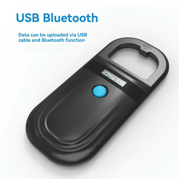 Crni FS-180 čitač životinjskih markica prikazan je uz tekst USB i Bluetooth kako bi se predstavila opcija kućišta u drugoj boji.