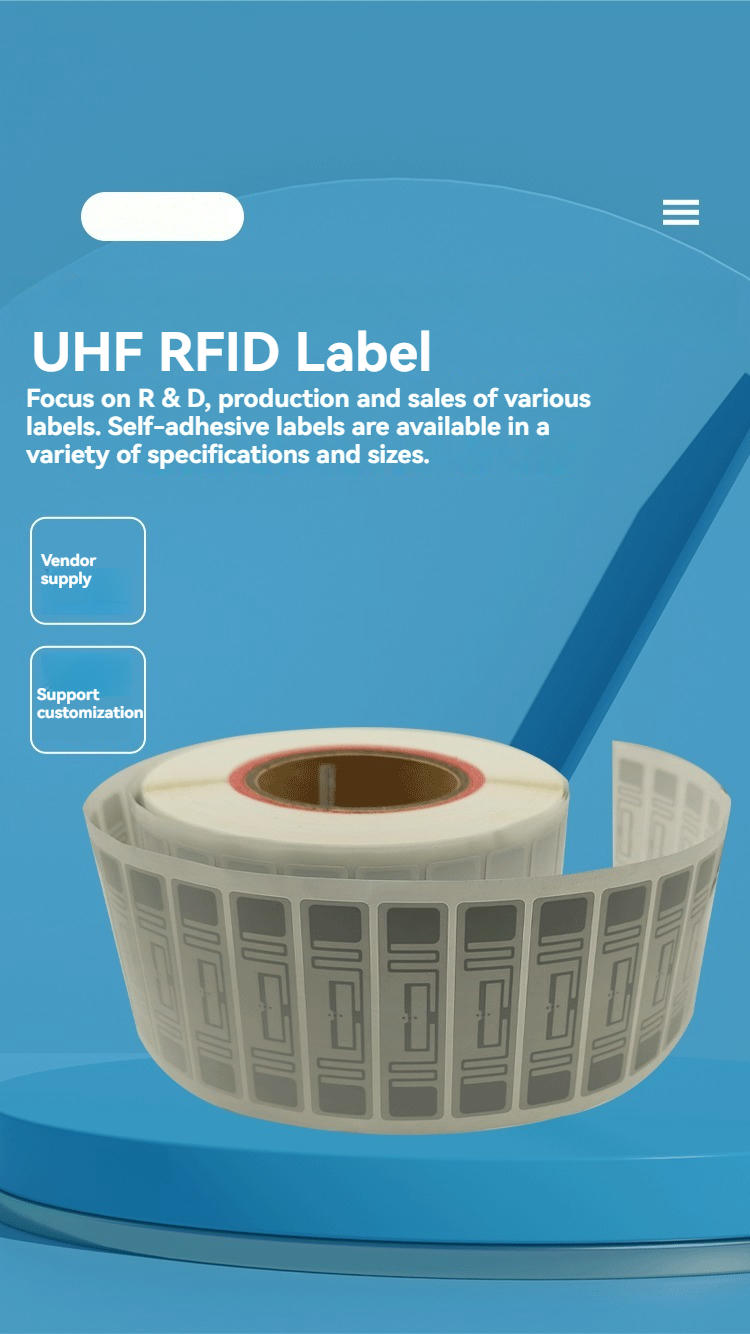 UHF RFID etikete za praćenje zaliha u magacinu prikazane sa fokusom na samolepljivoj podlozi za projekte UHF RFID etiketa.