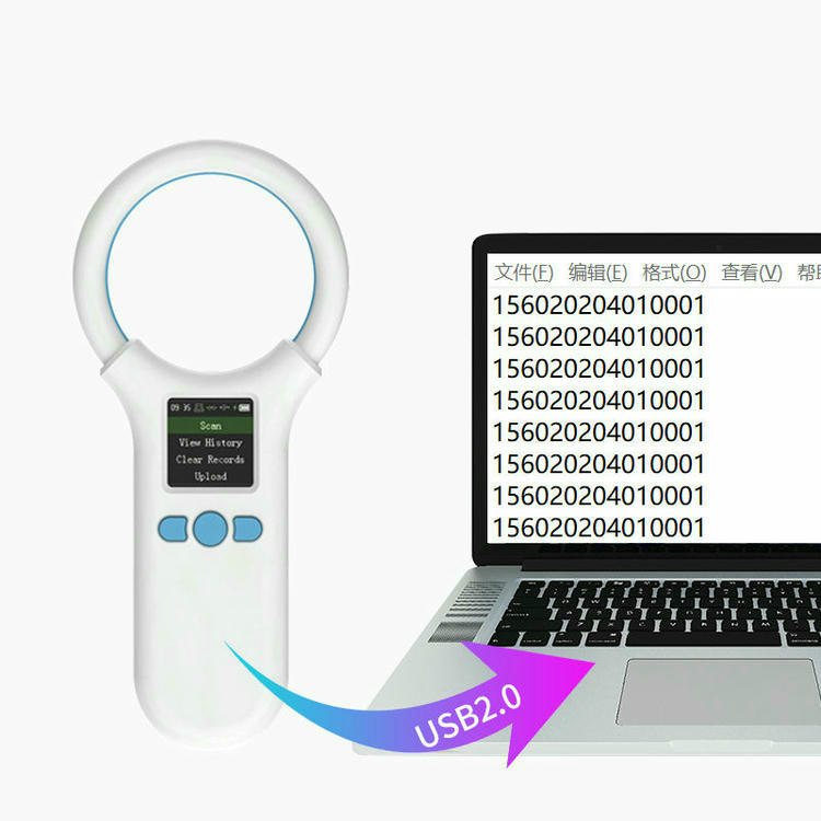 Beli TS-L401 134.2kHz LF RFID čitač čipova za životinje otprema skenirane ID-ove na laptop putem USB2.0 za upravljanje evidencijom.