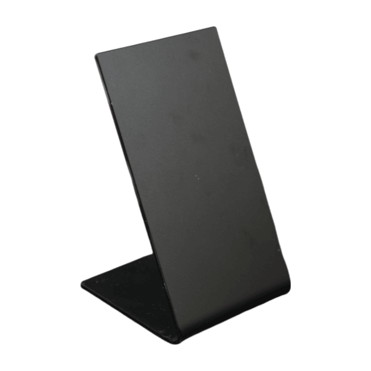 Elegantni prenosivi NFC stalak od crnog akrila pruža profesionalan izgled pri deljenju digitalnih informacija na poslovnim prezentacijama na različitim lokacijama.