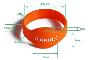 G01 D50 tehnički crtež dimenzija silikonske RFID narukvice sa ovalnom glavom i detaljima debljine za tačan izbor veličine pri veleprodajnim porudžbinama