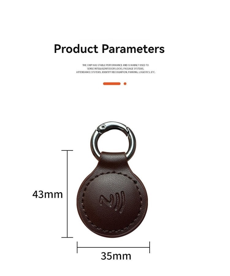 Vodootporni RFID privezak od PU kože dizajniran da izdrži svakodnevno habanje u različitim radnim okruženjima.