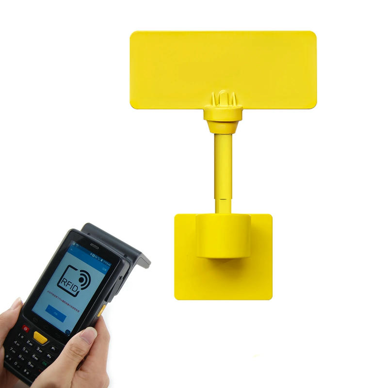 UHF RFID sigurnosna plomba za teretne kontejnere prikazana sa fokusom na samolepljivoj podlozi za projekte RFID sigurnosnih plombi.