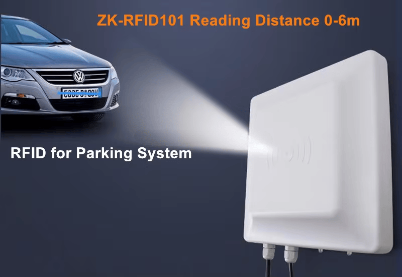 Jasna tabela tehničkih specifikacija za ZK-RFID101-US-2 koja detaljno prikazuje opseg frekvencija, izlaznu snagu i opcije interfejsa.