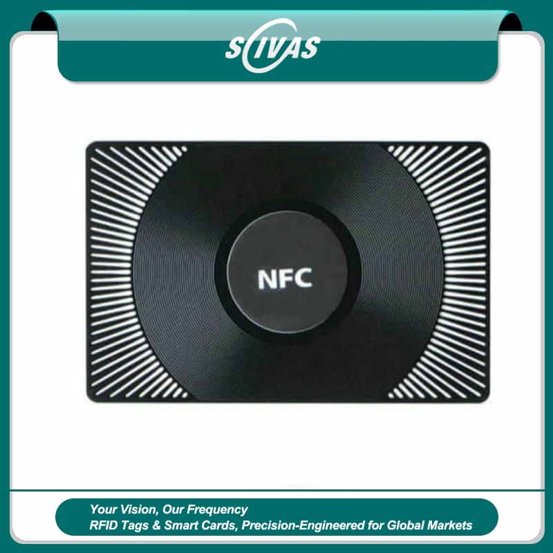 Fotografija proizvoda Metalne NFC vizitkarte za deljenje kontakta dodirom sa naglaskom na primer primene za projekte iz kategorije Metalne poslovne kartice.