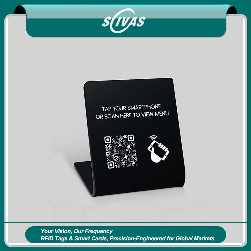 Integrisani NFC i QR stalak sa promotivnim panelom