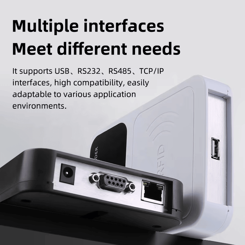 RFID čitač serije UHF160 podržava više komunikacionih interfejsa uključujući USB i RS232 i RS485 i TCP IP za laku integraciju sistema.