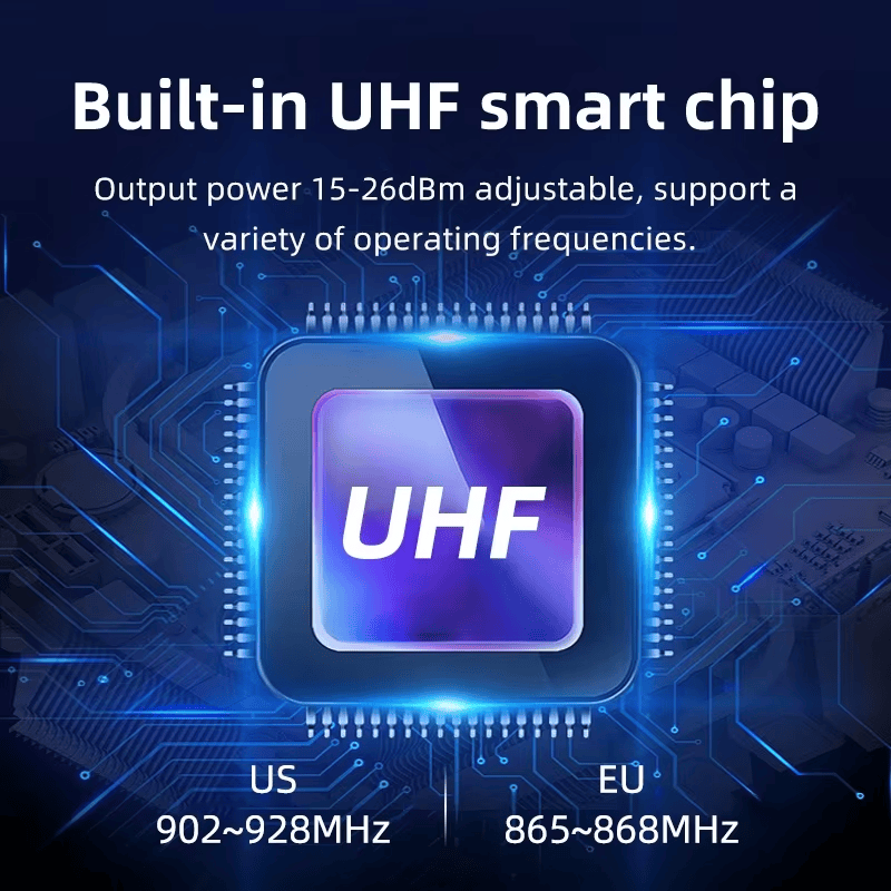 Bočni pogled na UHF RFID čitač RD901M ističe tanak profil dubine 25mm za laku montažu na zid.
