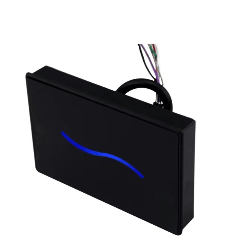Ovaj RFID čitač serije D4 podržava više frekvencija uključujući 125KHz i 13.56MHz za rad sa različitim beskontaktnim sigurnosnim karticama i oznakama.