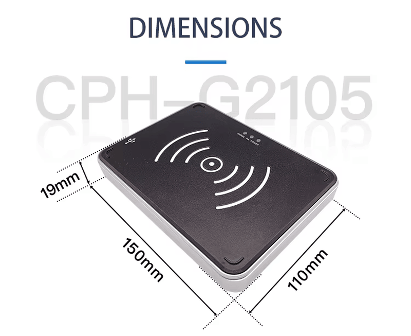 CPH-G2105 UHF RFID čitač koji se koristi kao uređaj za upis u sisteme kontrole pristupa i verifikaciju tagova otpornih na visoke temperature.