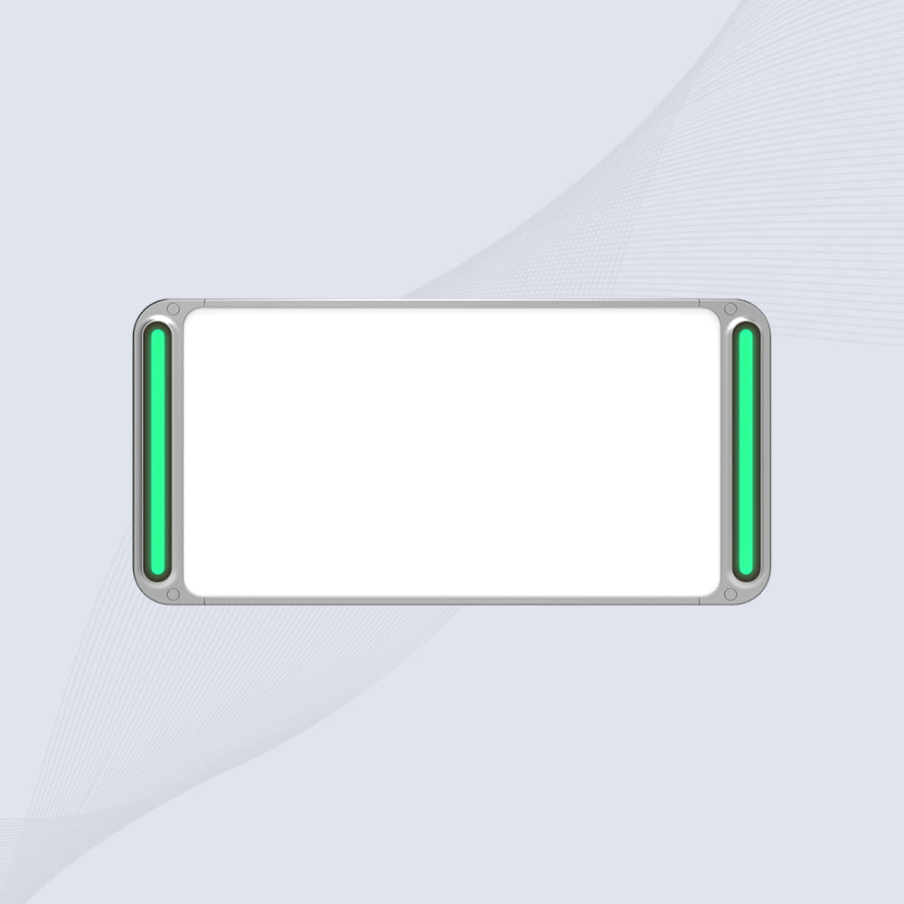Izbliza prikaz CK-T1G plafonskog RFID gejt čitača sa aluminijumskim nosačem dizajniranim za uštedu prostora pri montaži iznad glave.
