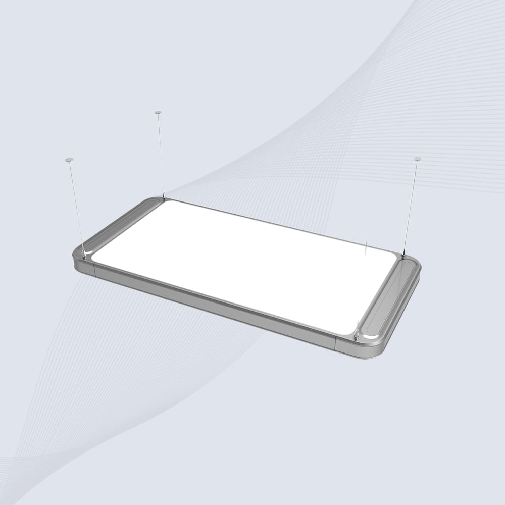 Dijagram koji ilustruje nevidljivu RFID detekcionu zavesu koju stvara čitač CK-T1G za praćenje kretanja zaliha između različitih zona.