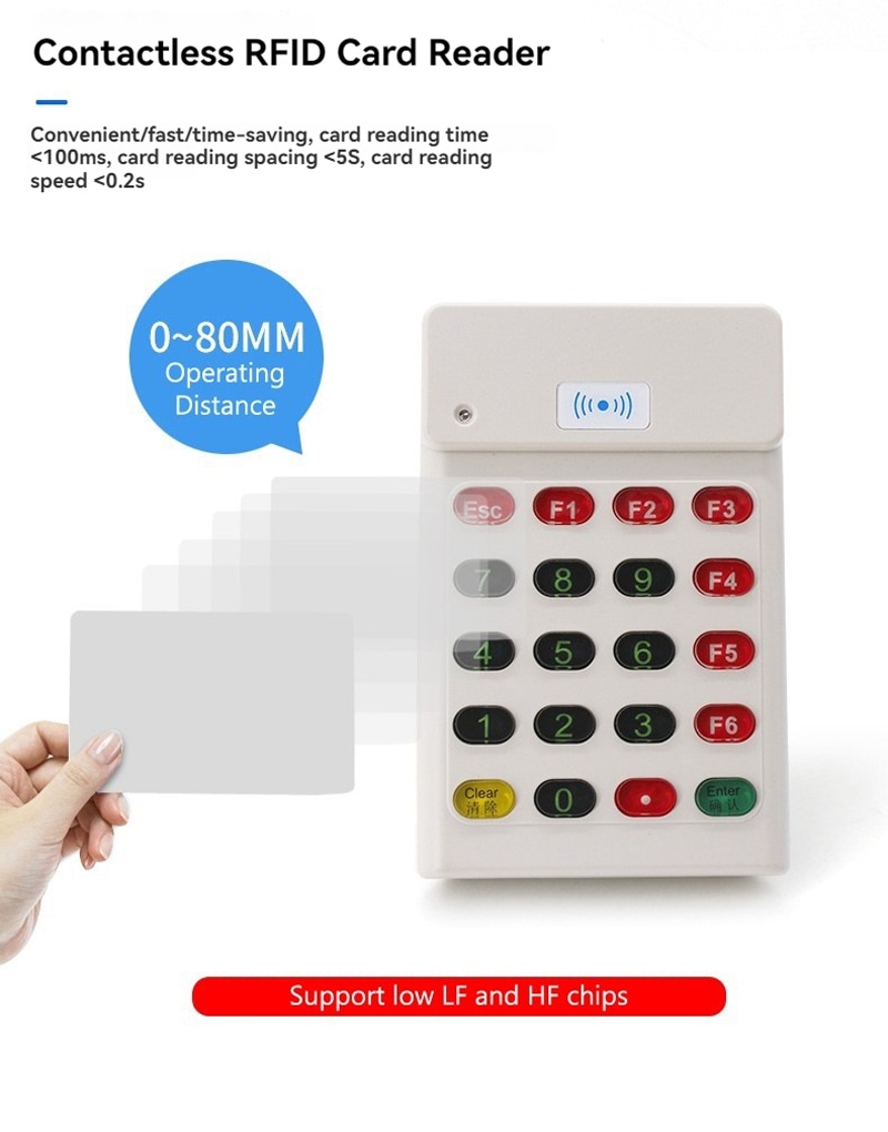 Prilagođeni LF RFID čitači za bezbedan unos putem tastature prikazani sa vodootpornim kućištem za kupce koji upoređuju rešenja 125KHz LF RFID čitača.