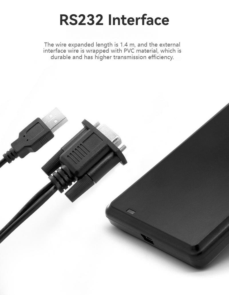 125KHz USB RFID čitač za UID pristup prikazan iz perspektive prednje ploče sa tastaturom za primenu kod 125KHz LF RFID čitača.
