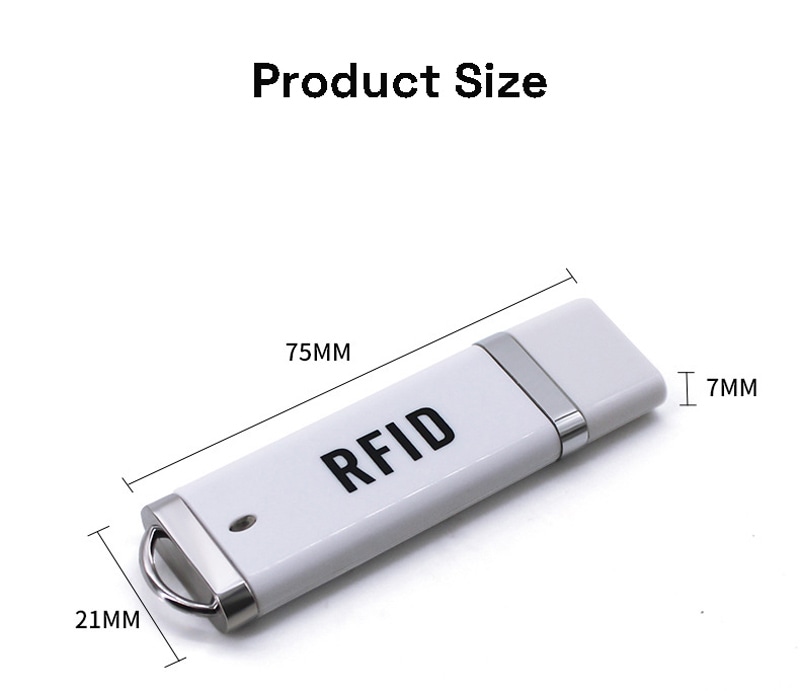 125KHz RFID čitač dobavljač za pristupnu upotrebu prikazan iz perspektive jasnog dizajna veličine novčanika za primene 125KHz LF RFID čitača.