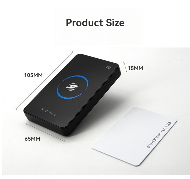 Ova slika prikazuje 125KHz desktop RFID čitač za UID očitavanje, prizor primene za 125KHz LF RFID čitače.