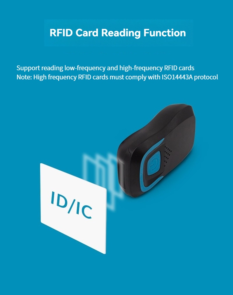 125KHz LF RFID čitači za mobilno očitavanje UID-a prikazani sa prednjim izgledom za kupce koji upoređuju rešenja 125KHz LF RFID čitača.