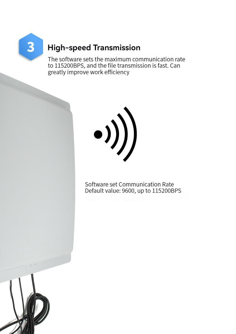 Bočni prikaz koji ističe robusnu i izdržljivu konstrukciju R16-12DB RFID čitača za teške industrijske lokacije.