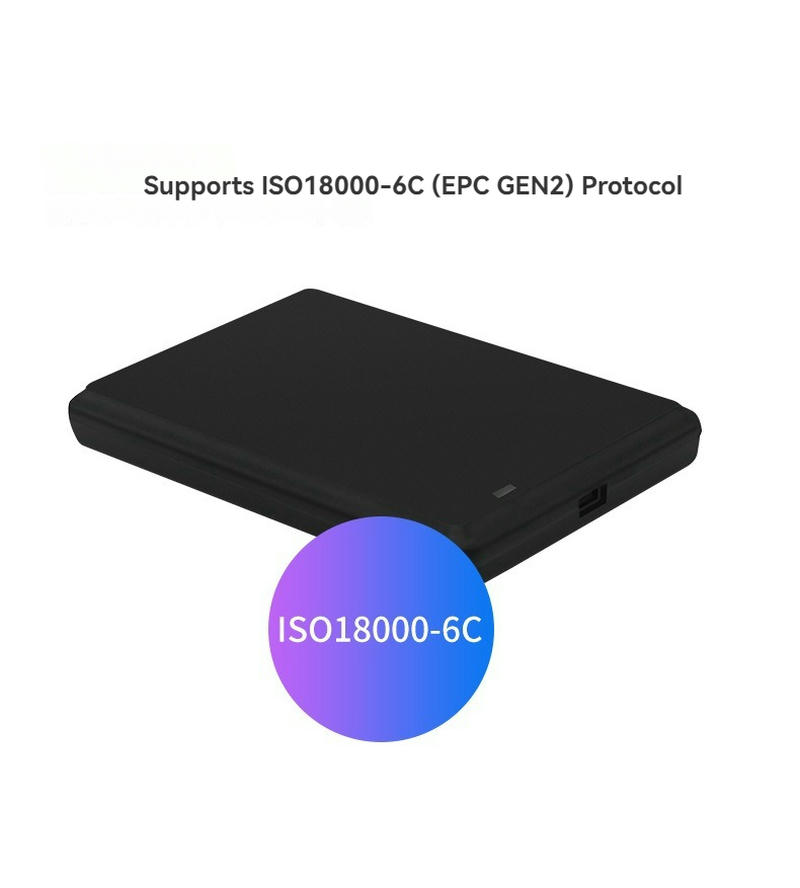 Dijagram bočnog prikaza koji ilustruje ultra-tanku debljinu od 10mm R17-D UHF RFID stonog programa za izdavanje kartica.