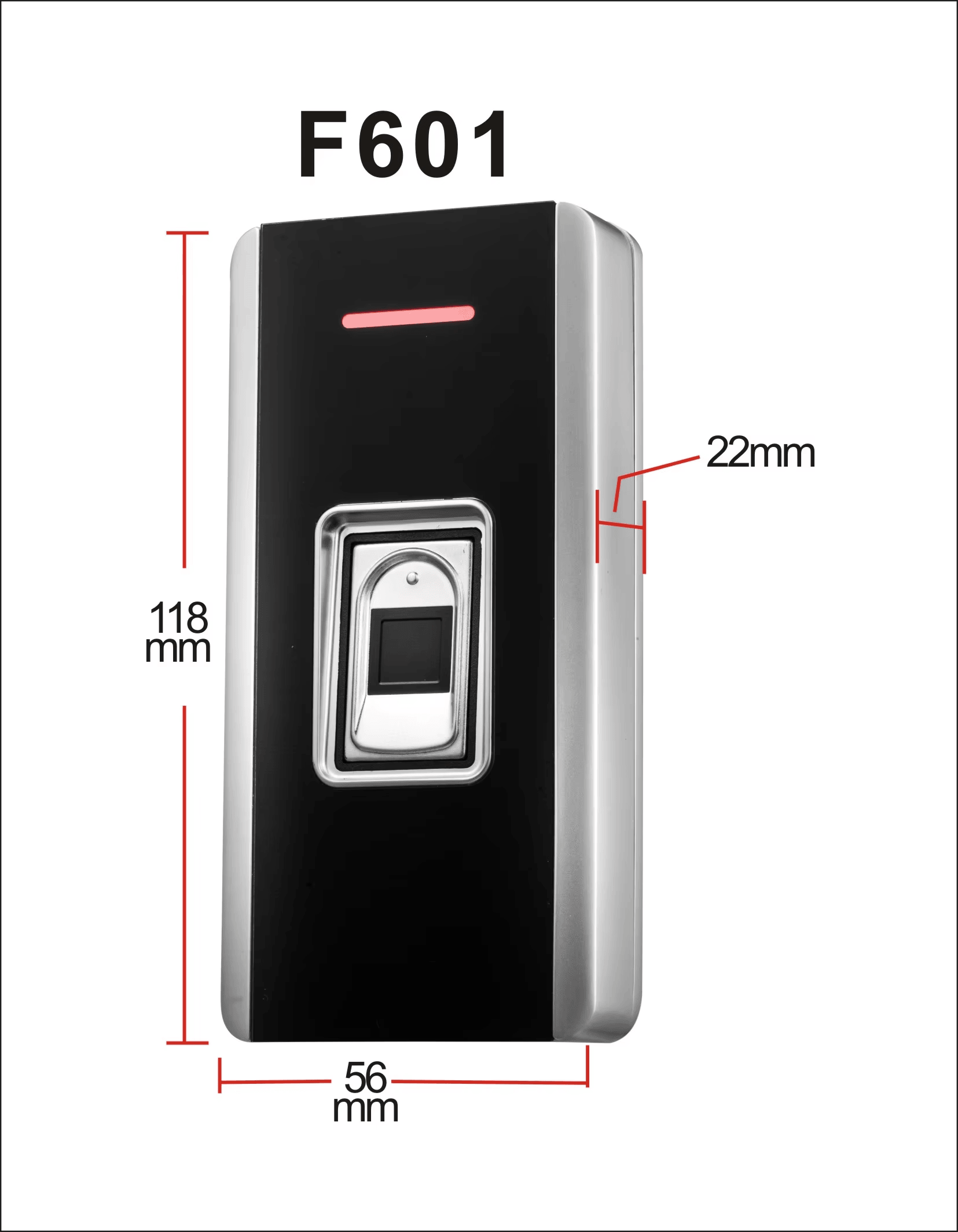 Fotografija proizvoda Antivandal terminal sa otiskom prsta i RFID karticama sa naglaskom na montažu na ulaznim vratima za projekte iz kategorije Biometrijski terminali za kontrolu pristupa.
