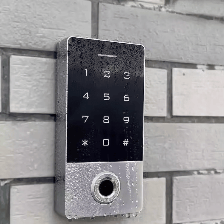 Fotografija proizvoda IP68 metalni terminal sa otiskom – RFID-om i tastaturom sa naglaskom na premijum površinu za projekte iz kategorije Biometrijski terminali za kontrolu pristupa.