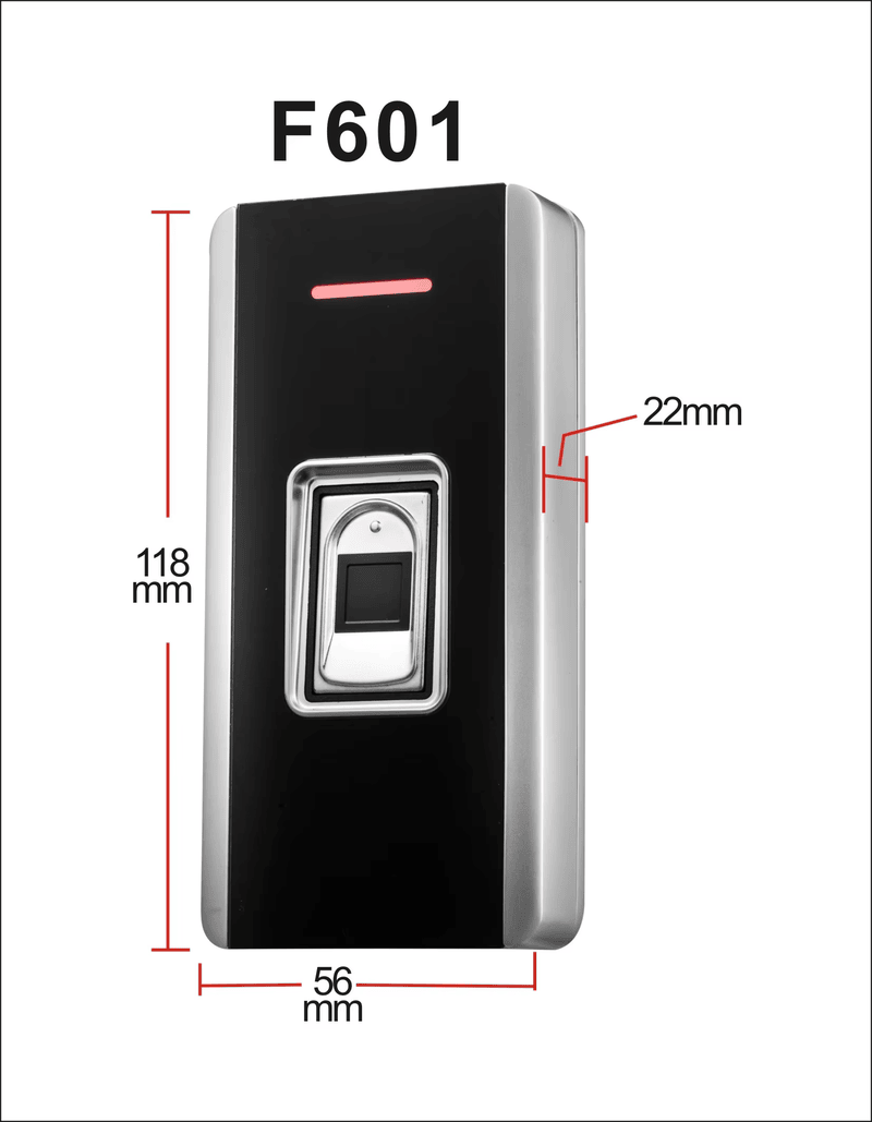 RFID Wiegand pristupni terminal sa čitačem otiska prsta za kontrolu ulaza prikazan iz jasne perspektive priključaka za primenu u biometrijskim terminalima za kontrolu pristupa.