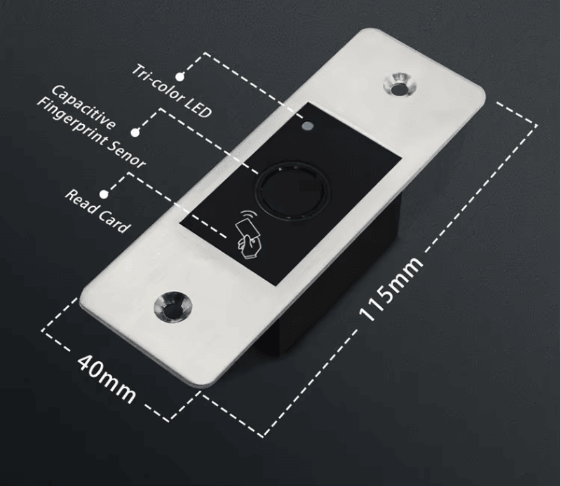 IP66 RFID pristupni terminal sa čitačem otiska prsta za spoljna vrata prikazan sa beskontaktnim skeniranjem za kupce koji upoređuju rešenja biometrijskih pristupnih terminala.