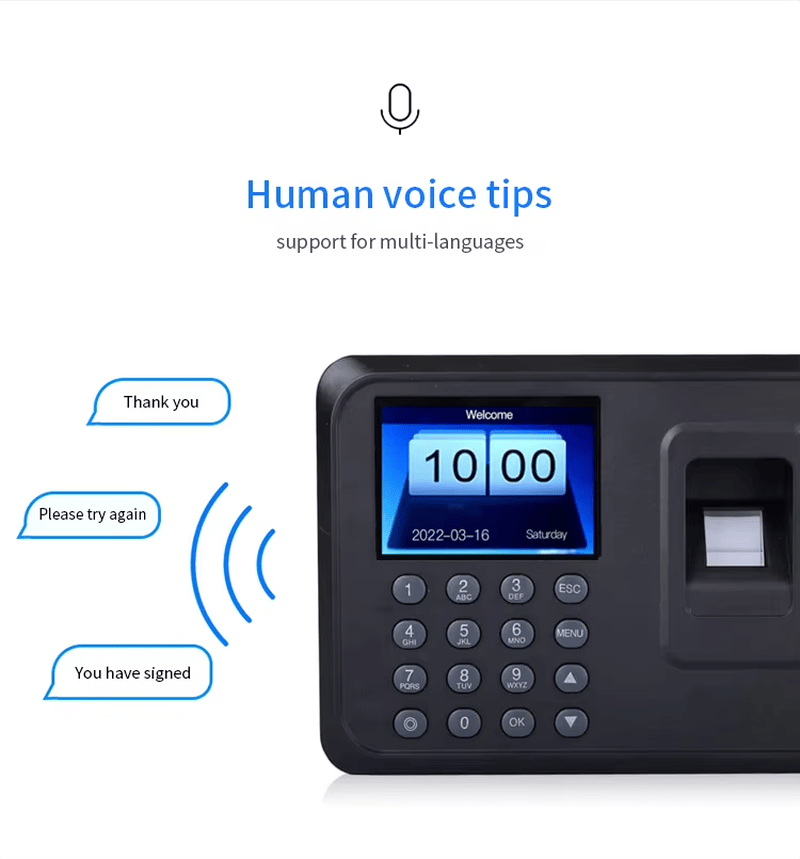 USB terminal za evidenciju prisustva putem otiska prsta za kancelarije prikazan sa fokusom na raspored antene za projekte biometrijskih terminala za kontrolu pristupa.