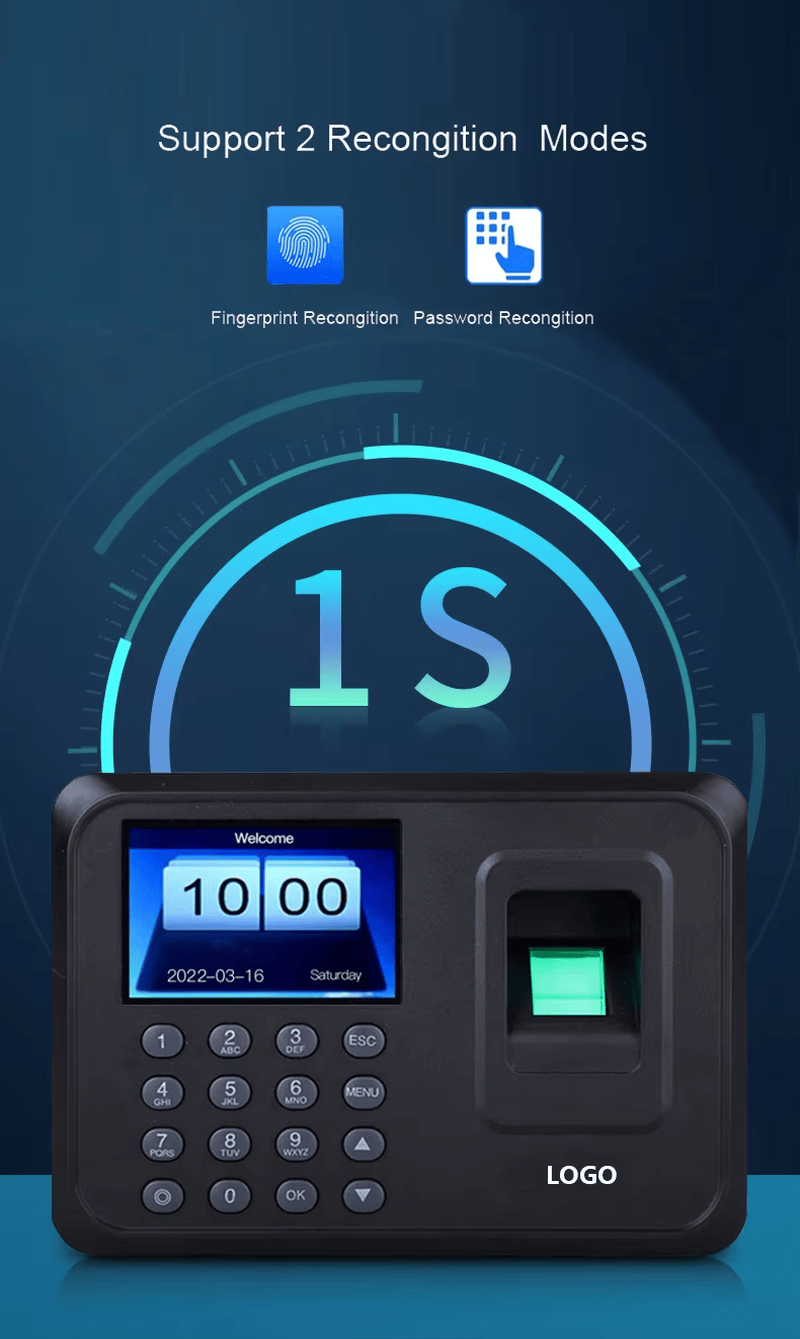 USB terminal za evidenciju prisustva putem otiska prsta za kancelarije prikazan iz perspektive jasnog detalja čipa za primene biometrijskih terminala za kontrolu pristupa.