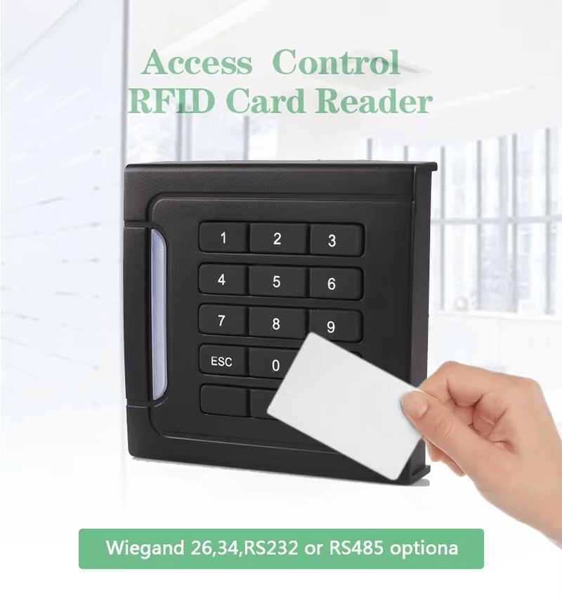 IP66 spoljašnji RFID čitač pristupa sa tastaturom prikazan sa prednjom pločom tastature za kupce koji porede rešenja čitača pristupa sa tastaturom.